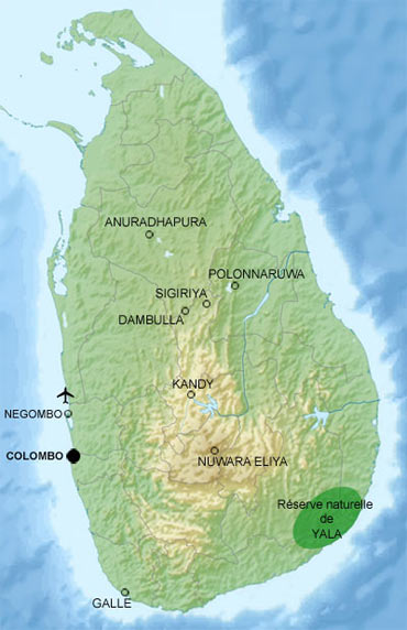 Carte du Sri Lanka