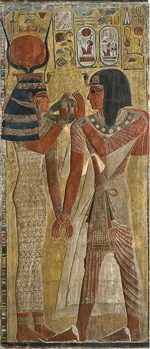 Déesse Hathor accueillant Séthi 1