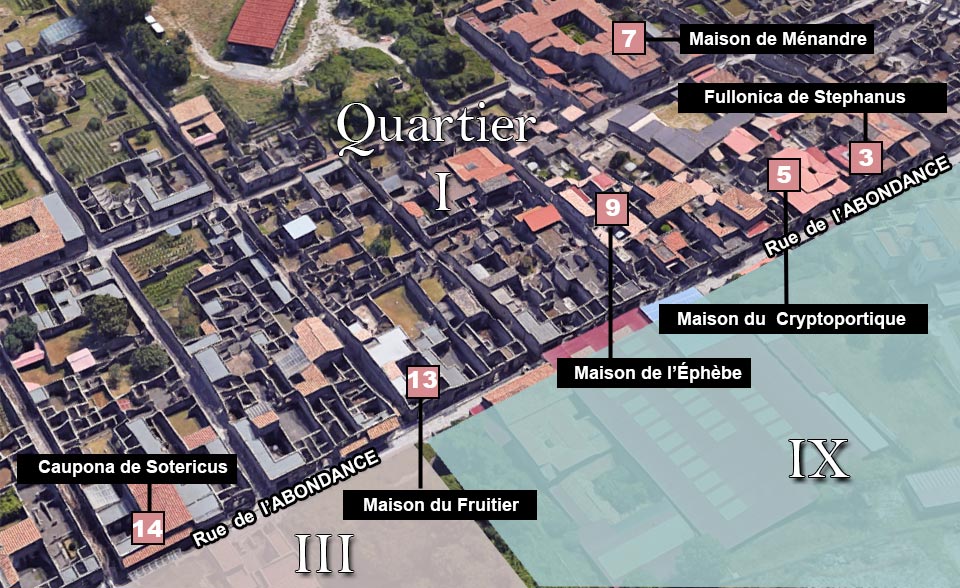 Plan du Quartier I de Pompéi