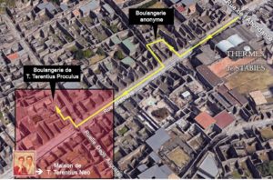 Plan des boulangeries de la rue Stabiane Pompéi