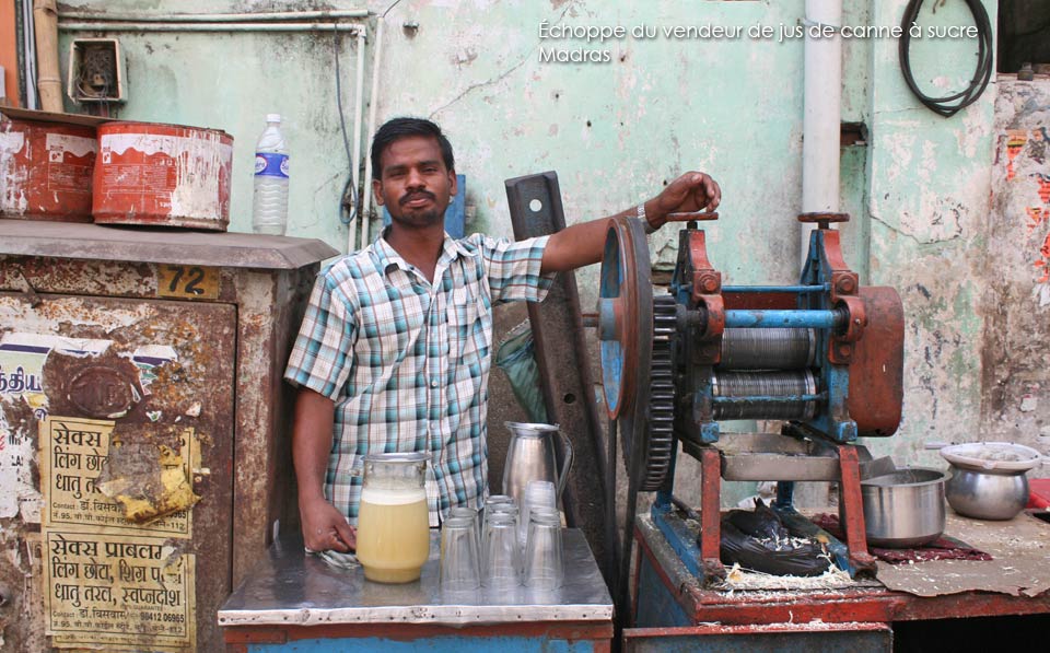 Vendeur de jus de canne à sucre