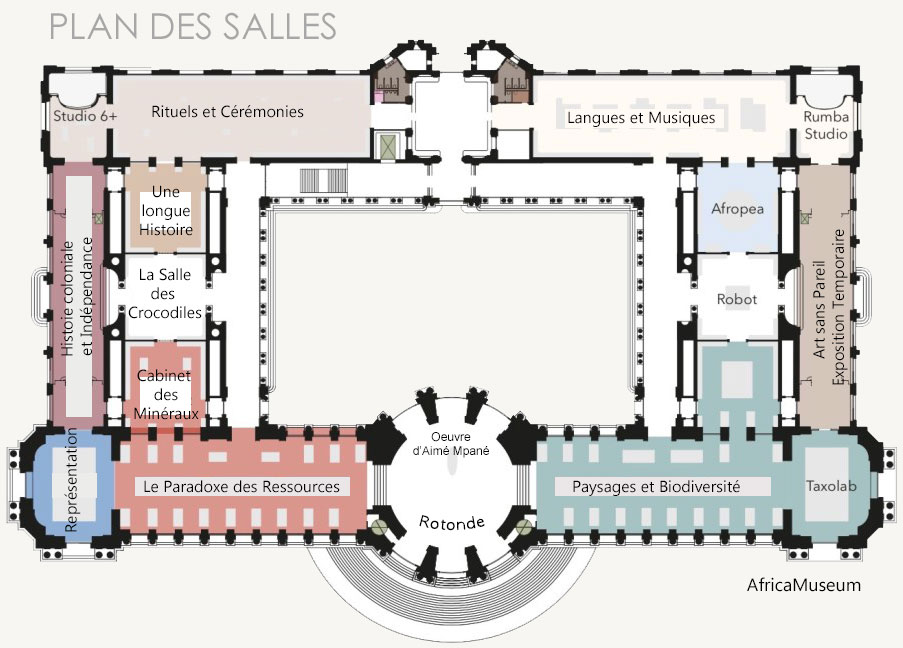 Plan des salles du Musée d'Afrique centrale