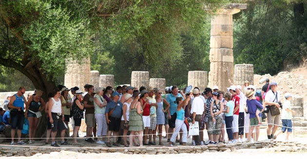 Touristes au Temple d'Héra