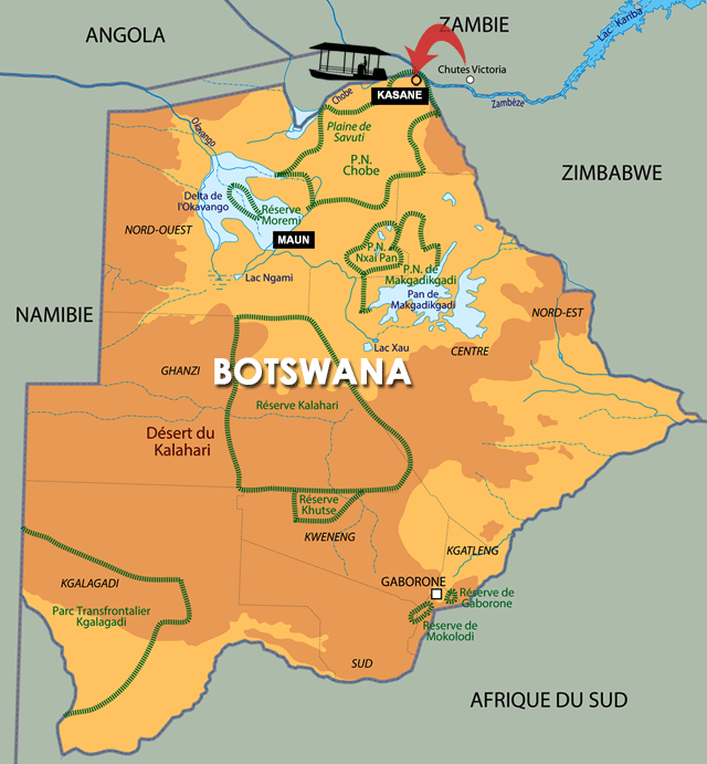 Carte Botswana